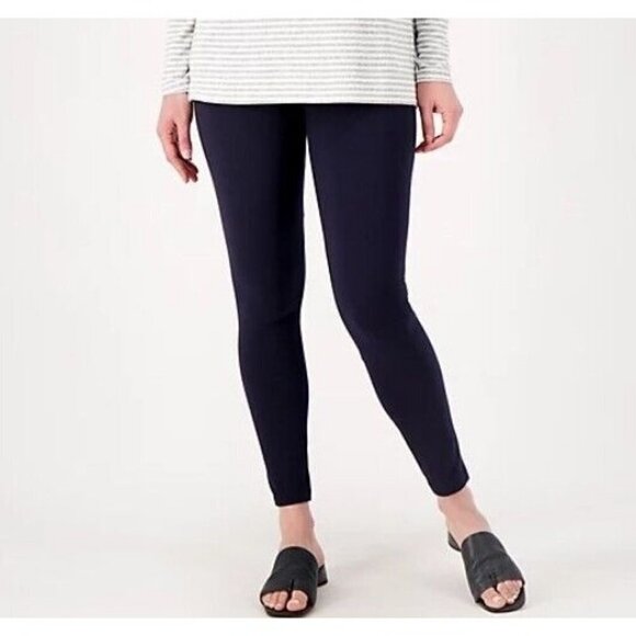 Women with Control Pants - Women with Control Tummy Control Cotton Jersey Leggings Navy Petite Medium